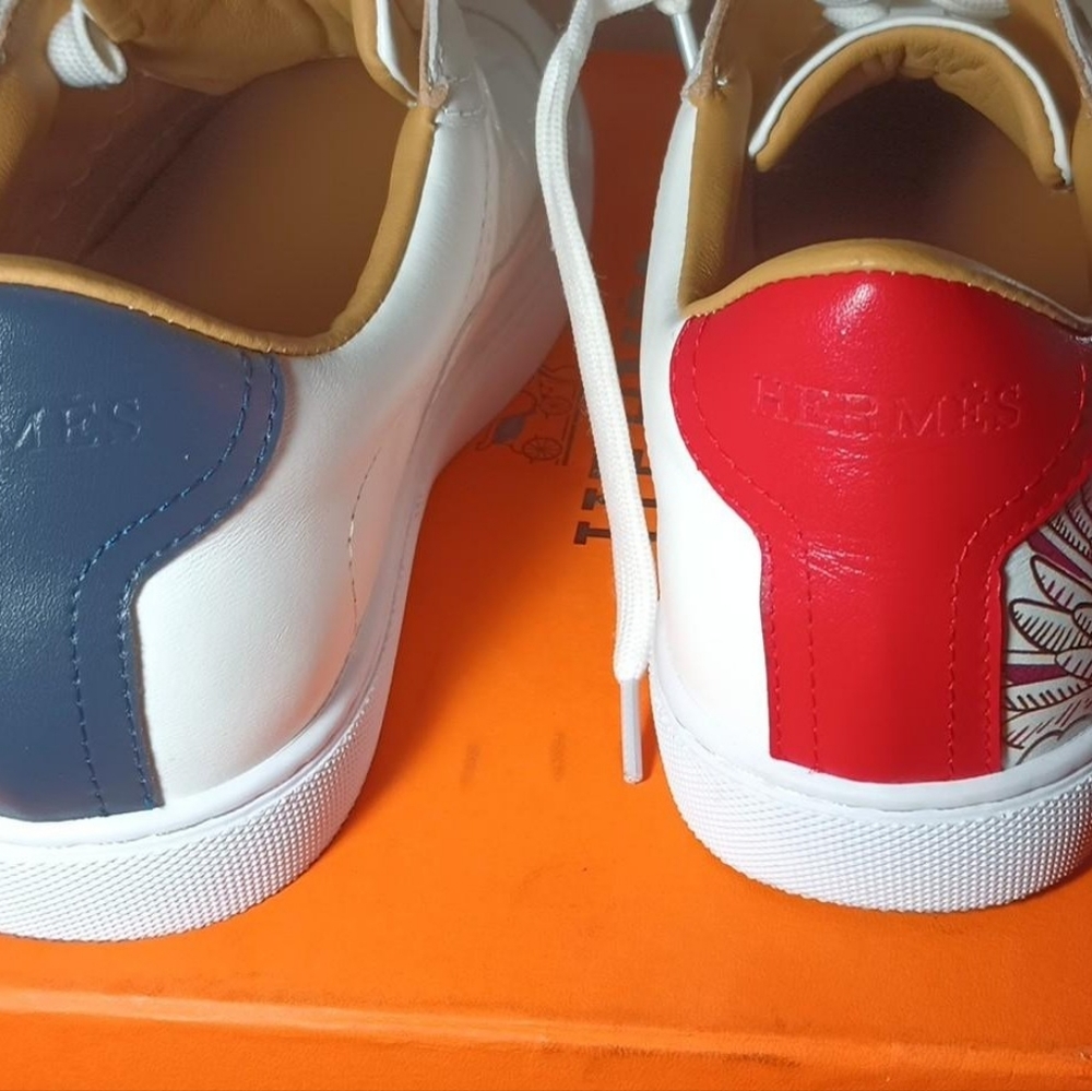 Hermes pegase pop print leather quicker low top sneakers size 41 which is US 10 - Picture 2 of 7